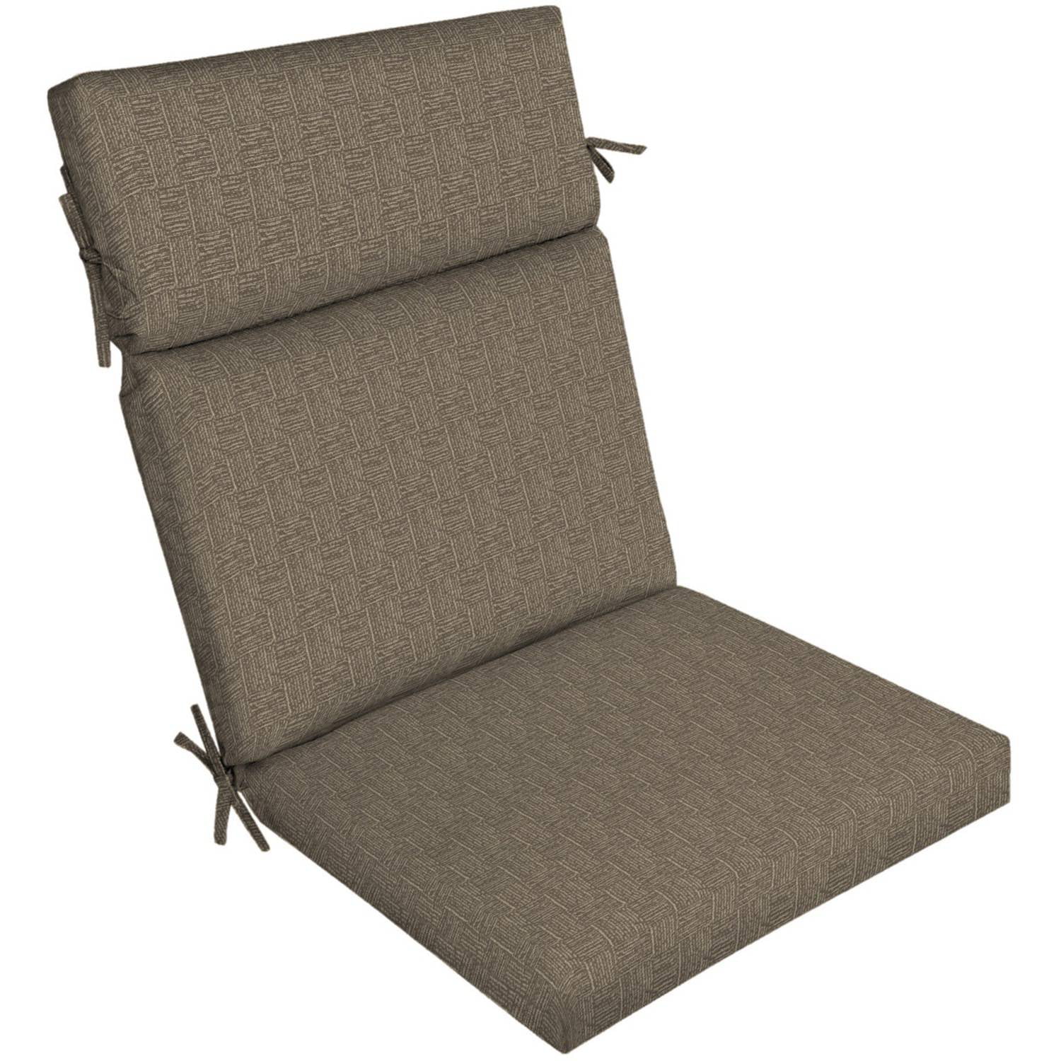 Arden Outdoors Dining Chair Cushion, Brown Woven, 44"L x 21"W x 4.5"H