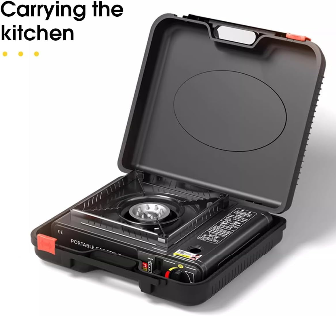 QINGXI Portable Butane and Propane Camping Stove with Carrying Case, Precise Heat Control - Camping & Tailgating and Outdoor Cooking