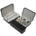 thumbnail image 4 of Caja Organizada de Tenedor de Anillos Qarigey con Caja de Reloj Negro 12 Ranuras, 4 of 6