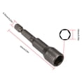 thumbnail image 2 of 2pcs Nut Driver Bit Hexagon Socket and Shank steel nut driver bit Quick-release Nut Setter Driver Drill Bit Set, 65x10mm, 2 of 6