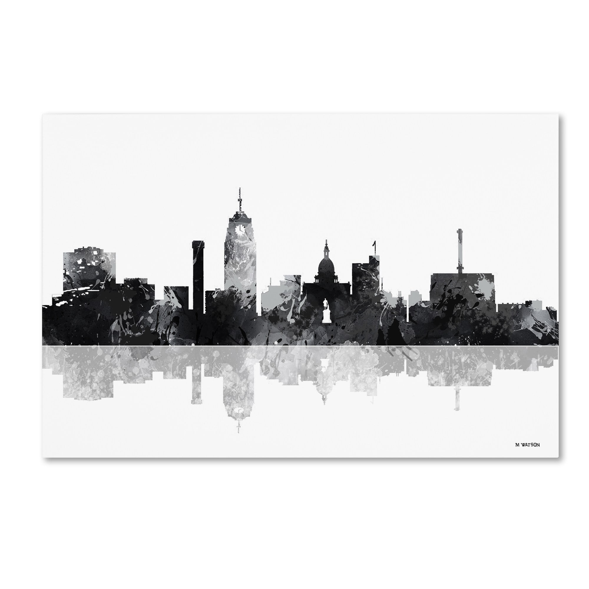 Trademark Fine Art "Lansing Michigan Skyline BG-1" Canvas Art by Marlene Watson