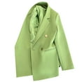 thumbnail image 4 of Yigetop Spring Blazer Women 2025 Women's Casual Solid Color Suit Jacket Lapel Keep Warm and Slim Loose Long Sleeve Fashion Cardigan Coat Blazer Dress for Women Green M, 4 of 6