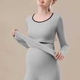 thumbnail image 5 of hengsof Maternity Shirt Long Sleeve Basic Top Ruch Sides Bodycon Tshirt for Pregnant Women, 5 of 6