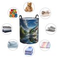 thumbnail image 4 of Balery Largemouth Bass Jumping Out of The Water Cesta de ropa redonda con asas, impermeable, independiente, para ropa, juguetes, dormitorio y familia-Medium, 4 of 6