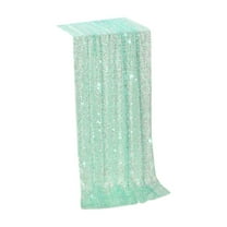 Nmdmisc Sequin Table Runner: 12x72 Inches - Iridescent Sequin Table Runner Glitter Fabric for Party Boho Wedding Summer Mermaid Birthday Decorations -Green