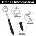 thumbnail image 4 of Hengguang Back Scratcher, Stainless Steel Telescopic Extendable Bear Claw & Rake Design for Adults - Instant Itch Relief, Adjustable 8-22 Inch, 4 of 7