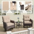 thumbnail image 2 of ALAULM 11 Pcs Patio Furniture Set with 2 Wicker Swivel Chairs & Stainless Steel Gas Fire Pit Table, Brown/Sand, 2 of 8
