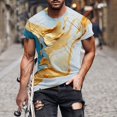 thumbnail image 1 of Qertyioot Liquidation T-Shirt d'Été à Col Rond Imprimé Décontracté à Manches Courtes pour Hommes, 1 of 5