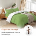 thumbnail image 7 of Abstract Solid Color Bedding Duvet Cover Set Full Size 4 Pieces Simple Avocado Green Low Saturation Bedding Set with Zipper Closure, 1 Comforter Cover 86x86 Inches 1 Flat Sheet & 2 Pillow Cases, 7 of 7