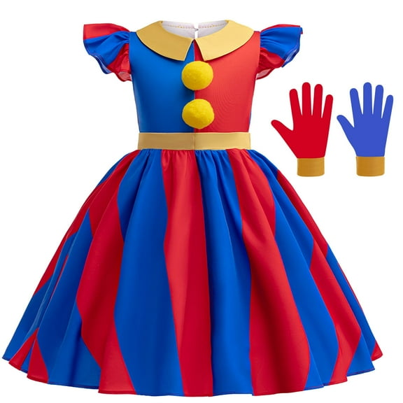Lstmmwd Clown Costume Halloween Party Dress for Little Girls