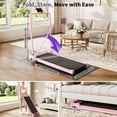 thumbnail image 6 of GARVEE 4-in-1 Folding Treadmill with Incline and Handlebar,3.0HP Under Desk Walking Pad,Smart App/Remote,0.6-6.2 MPH,LED Display,Pink, 6 of 9