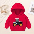 thumbnail image 2 of KPOPLK Toddler Baby Boy Hoodies 3 6 9 12 18 Months 2T 3T Fall Long Sleeve Casual Hooded Sweatshirt Top Winter Clothes Red Size 18-24 Months, 2 of 7