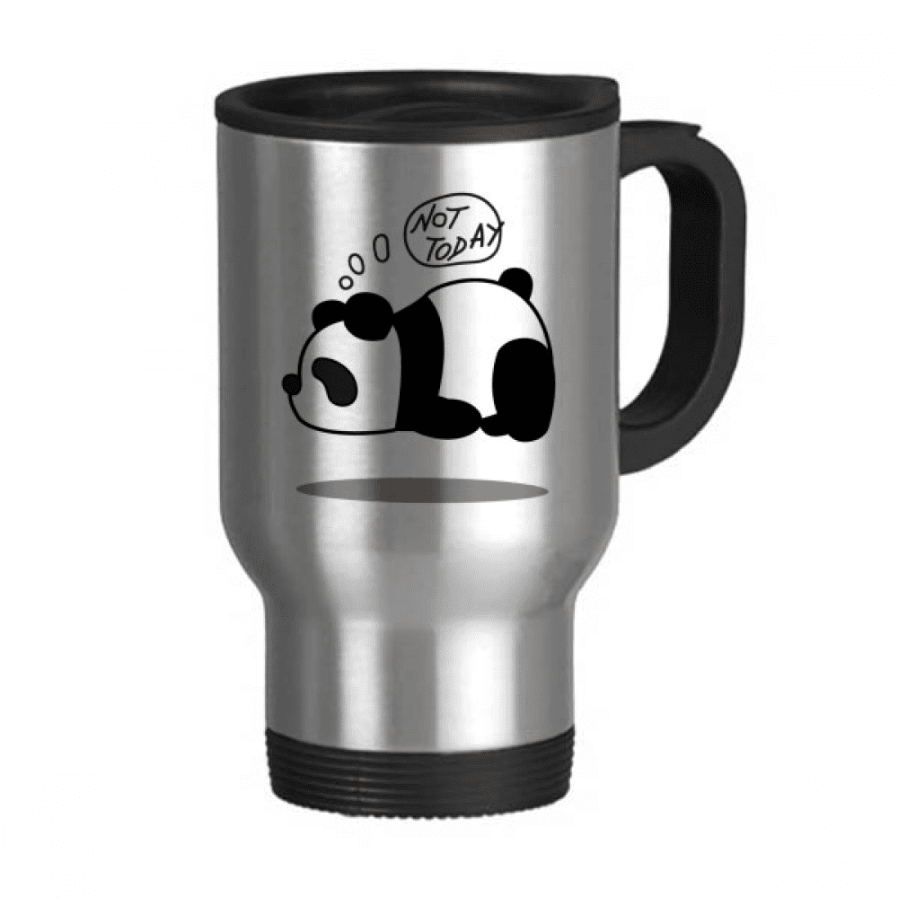 Imagination Panda Floating Eyes Travel Mug Flip Lid Stainless Steel Cup ...