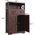 thumbnail image 3 of Set of 2 Dark Brown Storage Cabinet with Drawers and Shelves, Standing Kitchen Pantry Cabinet, Floor Storage Cabinet Hutch Cupboard, Coffee Bar Station for Dining Living Room Home Office, 3 of 14