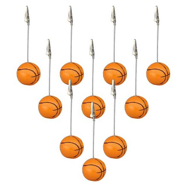 clips de resina para notas con base de pelota deportiva con alambre de caimán,soporte para tarjetas de números de mesa,soporte para fotos para oficinas,menús,bodas,fiestas