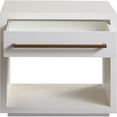 thumbnail image 4 of Encore Solid Mango Wood 1-Drawer End Table in White Finish w/ Gold Metal Handle by Diamond Sofa, 4 of 6