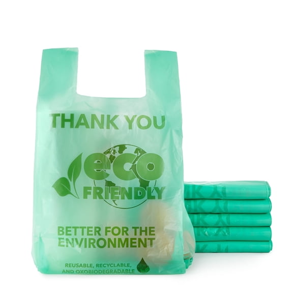 Stock Your Home Grocery Bags 500 Count Supermarket Thank You T Shirt Style Suitable for Small Trash Cans