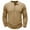 Khaki, variant on Men's Henley Shirt Long Sleeve Cotton Blend - Button Front, Regular Fit, 6 Colors, S-XXL Sizes, Autumn/Winter Casual Wear