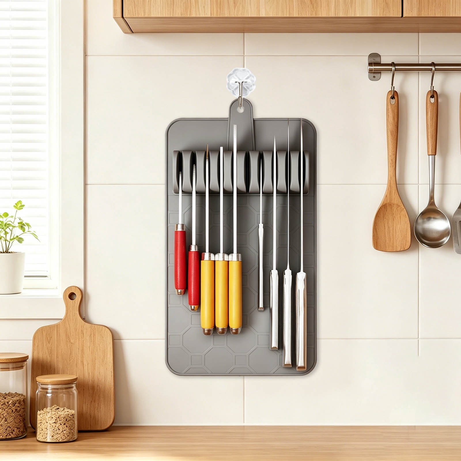 Drawer Organizer Silicone Storage Tray Holder Cutlery Tray Non Flexible Structure Suitable For Kitchen Organization Home Drawer Kitchen Pan Organizer Dish Dry Rack Utensil Holder for Dish Rack