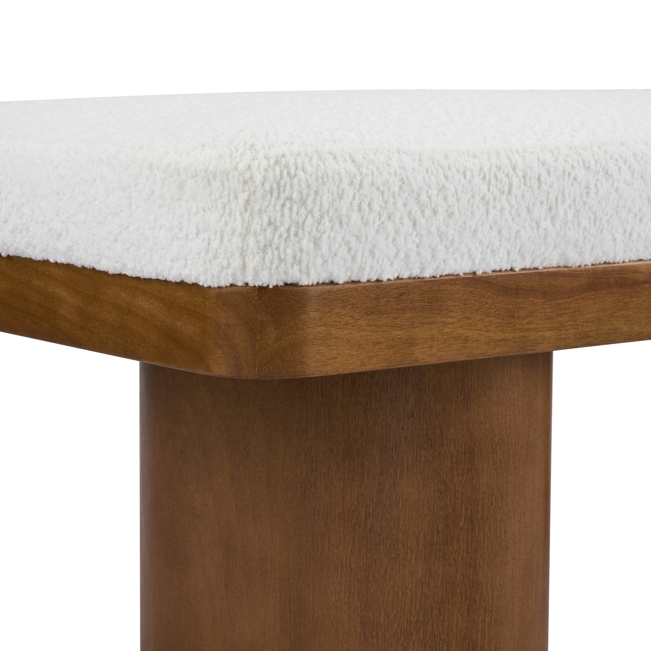 Christopher Knight Home 55" Modern Farmhouse Chenille Upholstered Bench with Rubberwood Legs, Beige
