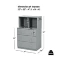 thumbnail image 2 of Gymax Commode à 3 Tiroirs avec Casiers, Coffre de Rangement pour Chambre et Salon, Gris, 2 of 10
