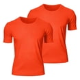 thumbnail image 3 of LIBRCLO 2-Pack Mens T Shirts Short Sleeve Workout Shirts Breathable Comfort Crewneck Tee for Gym Running Athletic, Orange XXL, 3 of 7