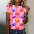 thumbnail image 1 of QIPOPIQ T-Shirts Vintage pour Femmes Mode Décontractée Col Rond Manches Courtes T-Shirt Imprimé Top Liquidation, 1 of 5