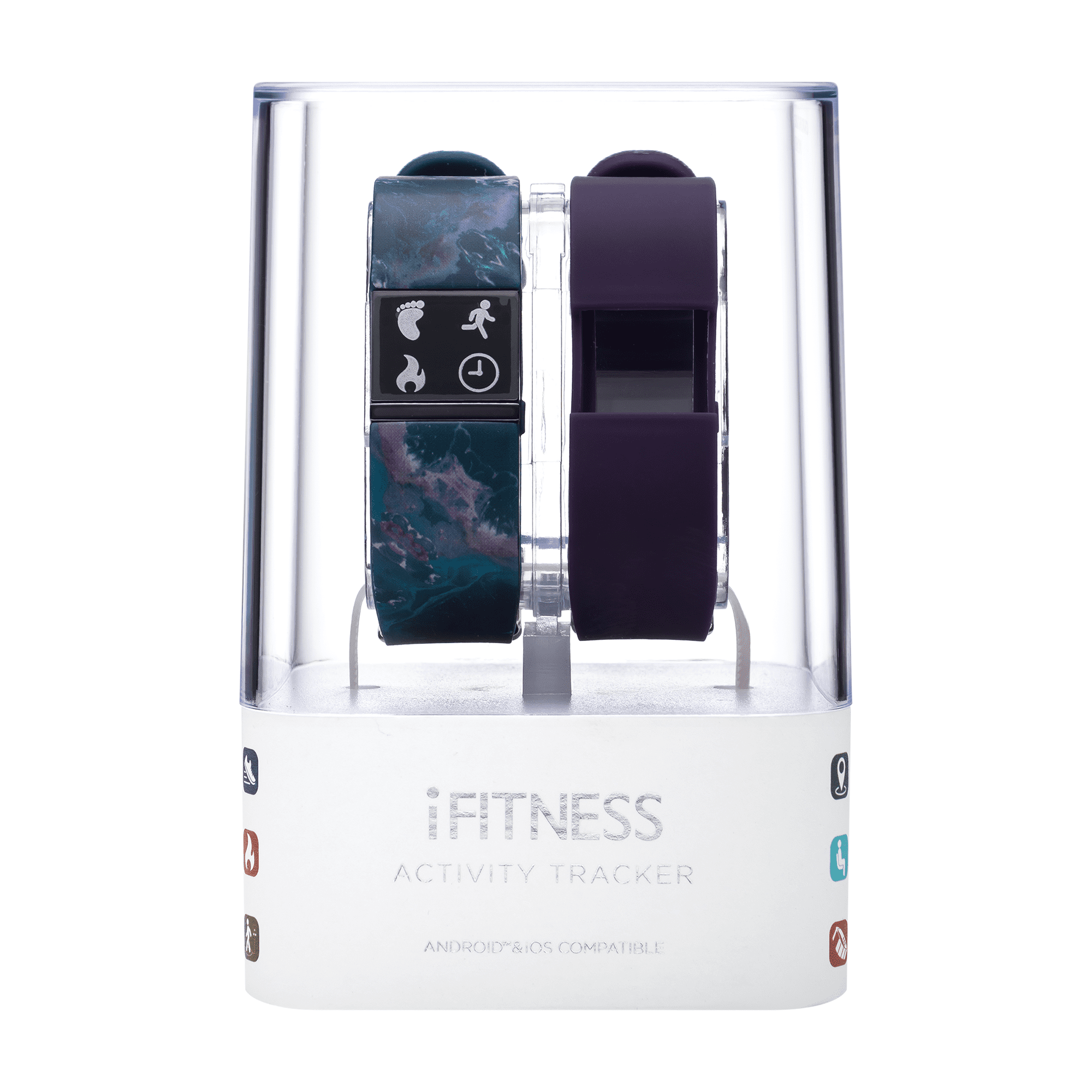 ITech Activity Tracker And Pedometer- Blue Printed/Black 