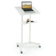 thumbnail image 2 of Spaco Mobile Lectern Podium Height-adjustable Rolling Laptop Cart with Tilting Top Storage Tray-White, Office Furniture, Portable Desk for Home and Office, 2 of 7