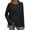1# Black Gray, variant on SHIBEVER Womens Striped tops plus size Crew neck Pullovers long sleeve shirt Color Block Side Split fall Tunic Tops for women colthes