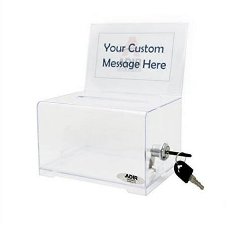Adir Acrylic Donation & Ballot Box With Lock (6.25 x 4.5 x 4) - Clear