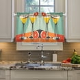 thumbnail image 2 of Yayeee Kitchen Curtains Tier Pair Light Filtering 27"x36" Rod Pocket Short Cafe Window Panel, Green Glasses, 2 of 7