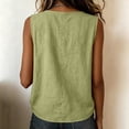 thumbnail image 4 of Cotton Linen Tank Tops for Women Side Button Loose Fit Tank Causal Sleeveless Summer Shirts Crew Neck Gauze Tee, XL, 4 of 5