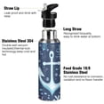 thumbnail image 3 of Yayeee 33oz Insulated Water Bottle Double Wall Stainless Steel with Flip Straw Lid, Light Blue Anchor, 3 of 7