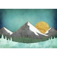 thumbnail image 2 of Abstract Wallpaper Wall Mural - Geometric Mountain Landscape, 2 of 5