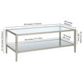thumbnail image 3 of Henn&Hart Table Basse 45" en Métal/verre Finition Nickel Satiné, 3 of 8