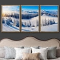 thumbnail image 3 of wall26 Framed Canvas Print Wall Art Set Sunshine Snowy Winter Mountain Forest Nature Wilderness Photography Realism Rustic Landscape Colorful Cool for Living Room, Bedroom, Office - 16"x24", 3 of 5