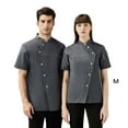 thumbnail image 2 of Sonducket Chef manga corta hombres mujeres transpirable Catering uniforme ropa Unisex ropa de trabajo conjunto disfraz restaurante cocina café Camisetas Gris vaquero METRO, 2 of 6