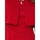 thumbnail image 5 of Conjunto de vestido formal de mujer INSPIRE CHIC, elegante vestido de cóctel para invitadas de boda, 2 piezas con capa, XL rojo, 5 of 6