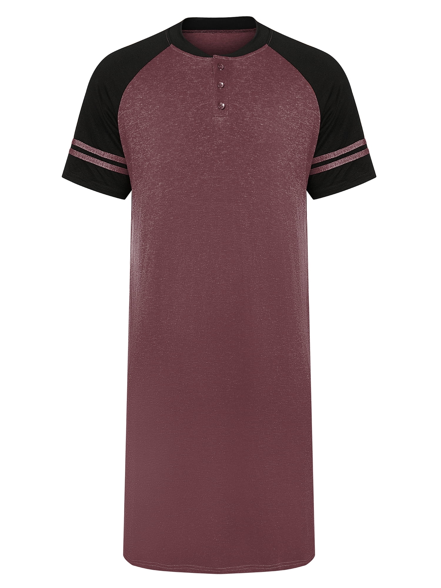 FOCUSSEXY FOCUSSEXY Cotton Sleep Shirt Mens Cotton Nightgown Pajamas