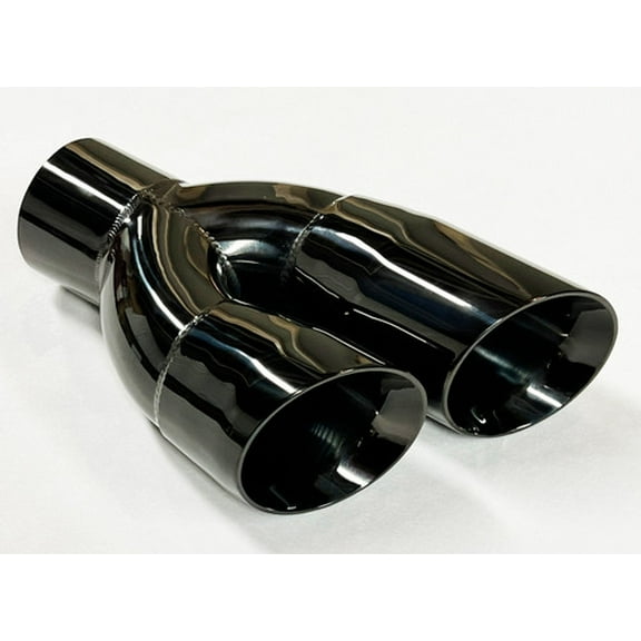 Exhaust Tip 2.50" Inlet 3.00" Outlet 9.50" long WDWDS30095-250-BC-SS Dual Double Wall Black Chrome 304 Stainless Stainless Wesdon Exhaust Tip
