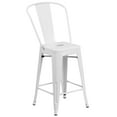 thumbnail image 3 of Flash Furniture Commercial Grade 24" High White Metal Indoor-Outdoor Counter Height Stool with Removable Back, 3 of 13