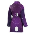 thumbnail image 2 of Galaxy Moon Phase Women Bathrobe One Size Univeral Fits, Galaxy Fashion Lightweight Plush Fleece Long Robe For Women, 2 of 3