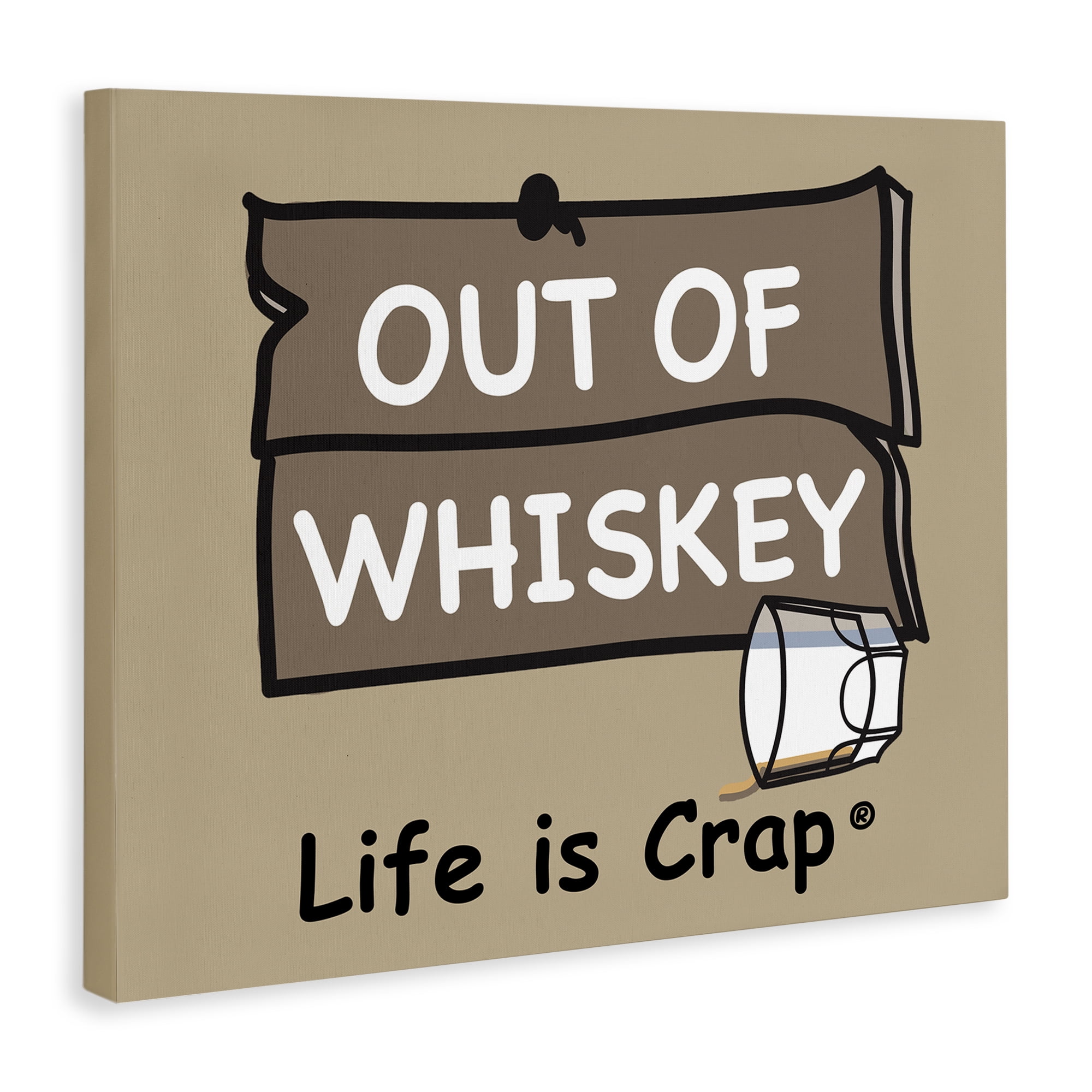 Stupell Industries Out Of Whiskey Novelty & Humor Painting Wrapped Canvas Art Print Wall Art, 48 x 36