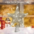 thumbnail image 2 of Christmas Tree Topper, Silver Glittered Hollow 5-Point Star Tree Topper, Lighted Wire Star with 20 LED Lights for Christmas Treetop, Xmas Tree Topper, Christmas Tree Decorations, 2 of 6