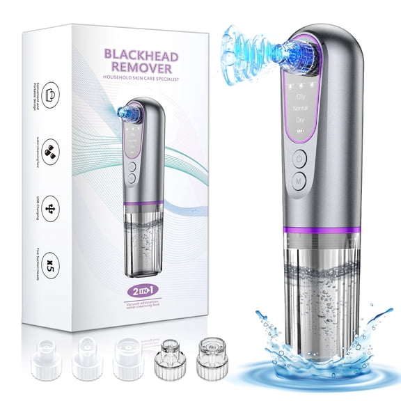 JUUTREN Blackhead Remover Pore Vacuum for Face, Water Cycle Facial  Pore Cleanser with 3 Suction Levels, 5 Heads for Deep Cleansing & Skin Care, Electric Facial Cleansing Tool for Women & Men