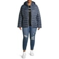 Time and Tru Women's Plus Size Packable Puffer Jacket with Hood