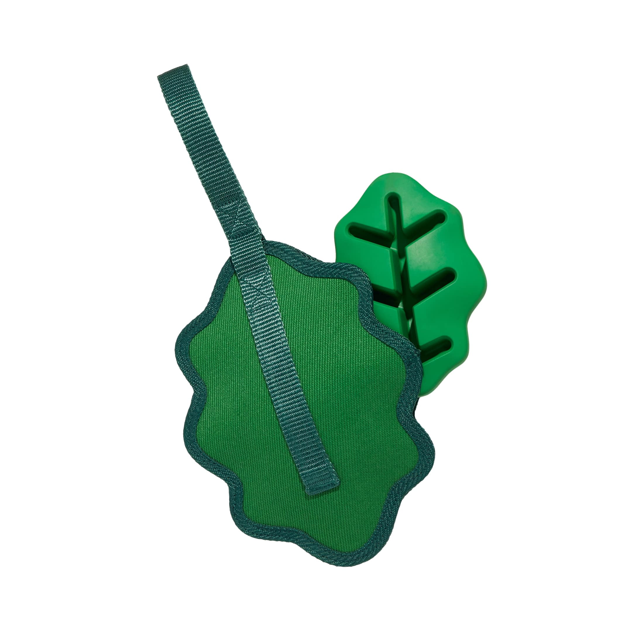 BARK Super Chewer A Green Chew Leaf, Green Leaf Rubber Dog Toy S