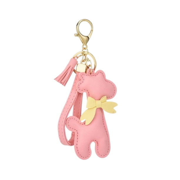 Minnieouse Soporte para llavero de PU, llavero de puerta de casa de dibujos animados, bolso portátil, cartera, bolsa, decoración colgante, llavero Accesorios de disfraces Rosa Minnieouse AP016278-01