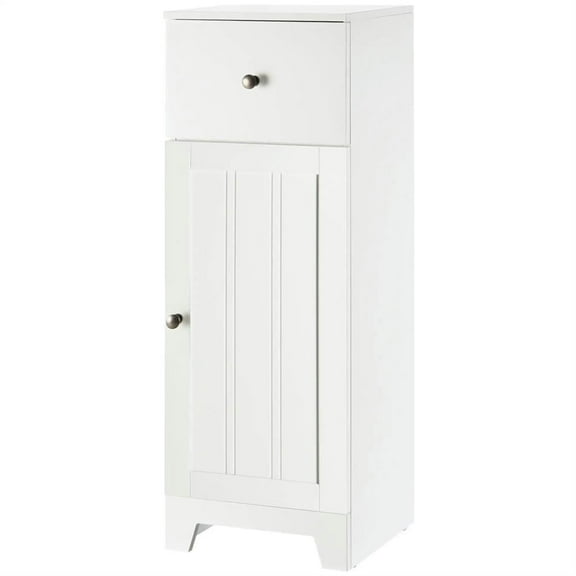 Demi Bonn 35" Bathroom Floor Cabinet, Freestanding Bathroom Storage Cabinet with Adjustable Shelf and Drawer, for Living room, Entryway, Kitchen, White